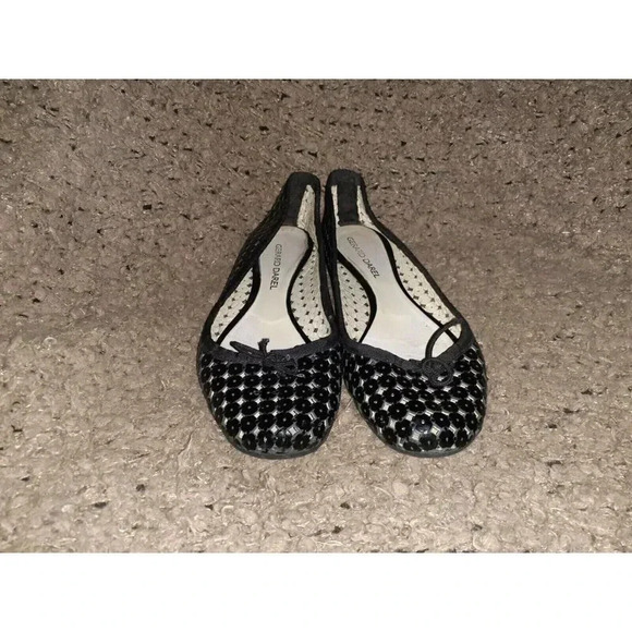 GERARD DAREL-Black Patent Leather Perforated Ballet Flats-Sz 39-Very Good - Picture 3 of 7